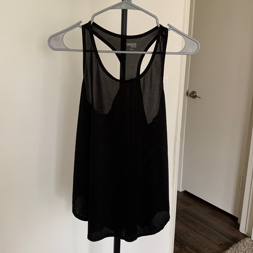 Black Striped Workout Top